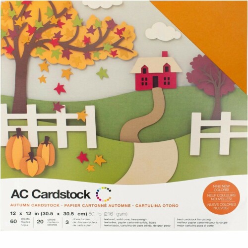 Price: $24.99 Sale

Autumn Cardstock Colors in this Variety Pack:

Pomegranate, Crimson, Apricot, Tangerine, Butterscotch, Evergreen, Spinach, Leaf, Mint, Chestnut, Coffee, Geyser, Shadow, Caramel, Chocolate, Truffle, Brown Sugar, Oatmeal, Vanilla, Straw 

    3 sheets each of 20 colors — 60 ct
    12 x 12 in (30.5 x 30.5 cm)
    80 lb cover (216 gsm)
    Textured, solid core
    Best cardstock for cutting
    Archival quality and acid-free
    AUTUMN 376987

For more details, you can call us at +1 (801)717-9006 or visit our website!
https://www.12x12cardstock.shop/collections/variety-packs/products/autumn-cardstock-variety-pack-20-themed-colors-american-crafts-scrapbook-paper