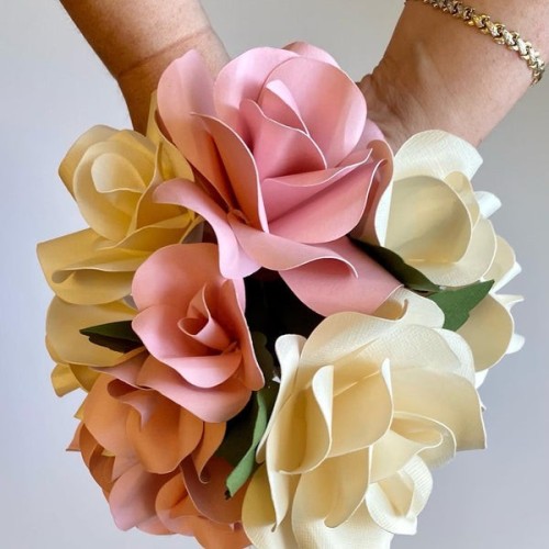 Design Team Member Kathleen (kay_creations_xo on Instagram) shares all the details for this gorgeous paper creation in this paper flower bouquet tutorial video.

I think we can all agree that paper flowers are the best flowers! They don't wilt, they bloom all year, and they can be any color you can dream up!

Watch the tutorial video below and dream up your own paper bouquet. Create your roses and add varying sizes for a full paper bridal bouquet, or size down for paper flower bridesmaid bouquets. You can even make it mini size and create paper flower corsages and boutonnières.