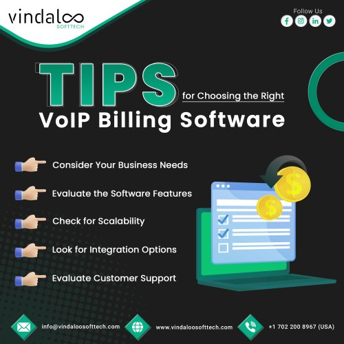 VoIP is a cost-effective business communication channel, but businesses need to invest in #VoIPbillingsoftware to keep track of calling expenses. Here are a few tips that #vindaloosofttech tells its prospects to keep in mind. For more information please visit: https://blog.vindaloosofttech.com/voip-billing-software-benefits/