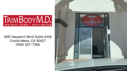 TrimBody M.D.
1835 Newport Blvd Suite A106
Costa Mesa, CA 92627
(949) 267-7386

https://trimbodymd.com/locations/costa-mesa-newport-beach/