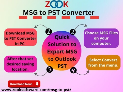 ZOOK MSG to PST Converter and export your MSG files to PST format. It is the most reliable solution to convert MSG to PST with attachments in a single click.

Check for more details at: https://www.zooksoftware.com/msg-to-pst/