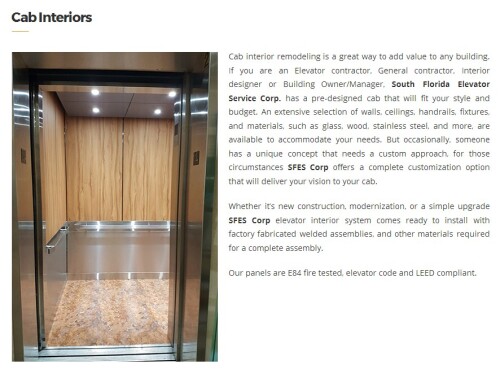 South Florida Elevator Service Corp.
7835 NW 53rd st. Unit A-B
Miami, FL 33166
(305) 456-5686