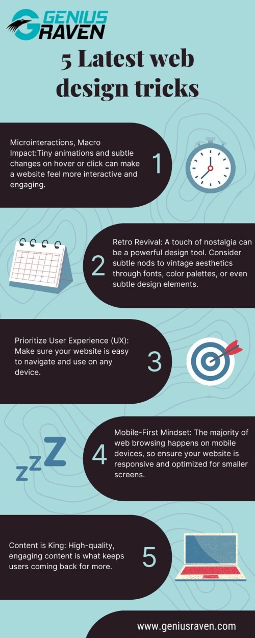 Blue Green Illustrated 5 Productivity Tips and Tricks Infographic