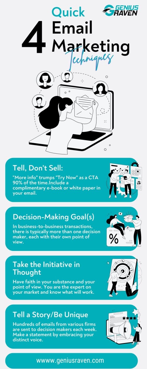 Purple Illustrative Email Marketing Techniques Infographic
