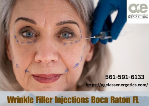 Diminish wrinkles and plump lips in Boca Raton, FL with wrinkle filler injections at Ageless Energetics! These hyaluronic acid-based treatments restore lost facial volume, smoothing wrinkles and folds around the mouth, nose, and cheeks. Read more at :- https://agelessenergetics.com/our-services/facial-injections/facial-fillers/