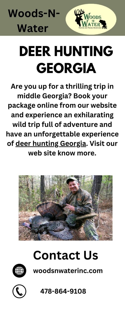 Are you up for a thrilling trip in middle Georgia?  Book your package online from our website and experience an exhilarating wild trip full of adventure and have an unforgettable experience of deer hunting Georgia.  Visit our web site know more.https://www.woodsnwaterinc.com/