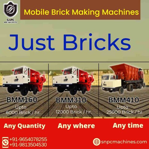 SnPC Machines, a factory of brick on wheel in Haryana, India is manufacturing mobile brick making machine i.e. BMM160, BMM310, BMM410 which produce bricks while moving on wheel just like a normal land vehicle does. These machines are based on "single machine with multi features". Different features available in these machines are:
1. Easy to handle
2. Durable
3. Eco-friendly
4. Easy to handle
5. Budget-friendly
6. Demands minimum labor
7. freedom to produce brick anywhere, anytime and in any quantity
8. Fast brick production compared to other methods
Make it soon to order your own brick making machine from SnPC Machines, India.
https://snpcmachines.com/
#BrickMakingMachine #machineryforbrickmaking #BlockMakingMachine #claybrickmakingmachine #AutomaticBrickMachine #brickmakingmachineinnindia #ConcreteBlockMachine #brickmakingcompanyinindia #InterlockingBrickMachine #CementBrickMachine #FlyAshBrickMachine