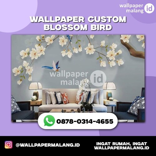 WALLPAPER CUSTOM BLOSSOM BIRD