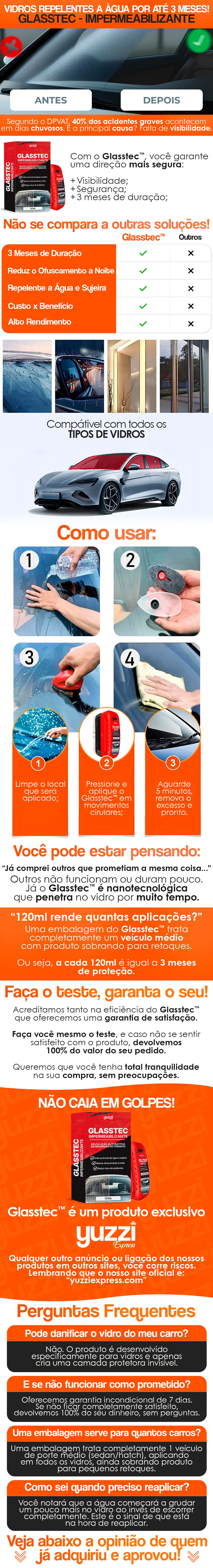 Impermeabilizante de Vidros Automotivo - Glasstec™